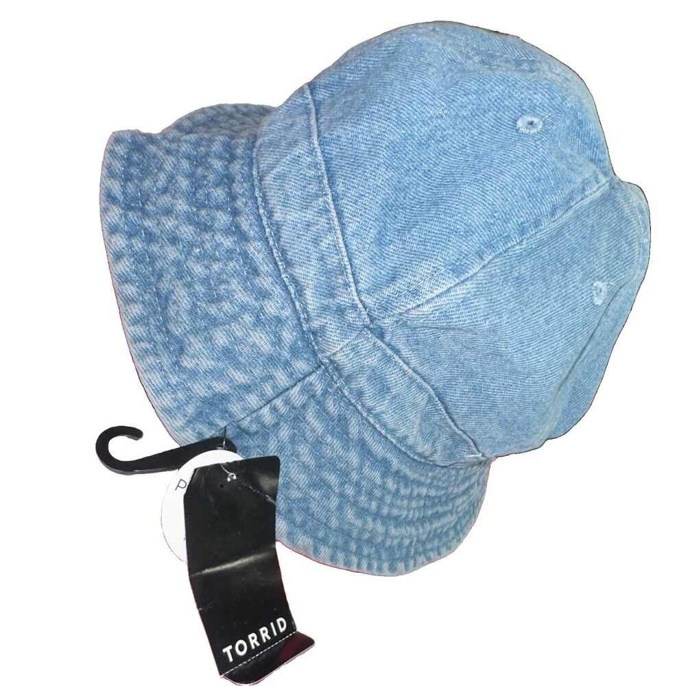 Torrid Denim Bucket Hat Womens M/L Packable Blue NWT Casual Sun Hat